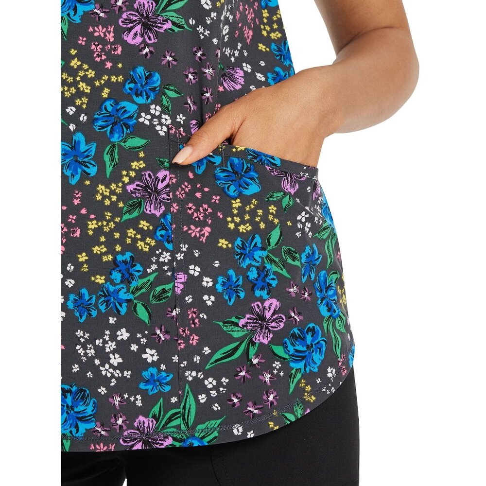 Scrubstar Womens Floral V-Neck Scrub Top Ultra Soft Breathable Flowers S, M, 3XL - Picture 5 of 8